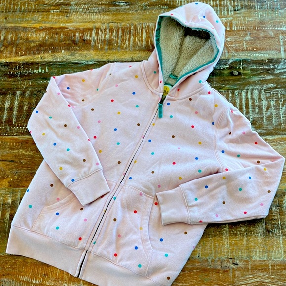 Mini Boden Other - Mini Boden girls polka dot zip-up hoodie size 13-14